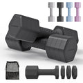 Adjustable Dumbbell Set of 2, Adjustable Dumbbells 5lb with TPU Soft Rubber Handle for Home Gym Exercise Training, Hand Weights 