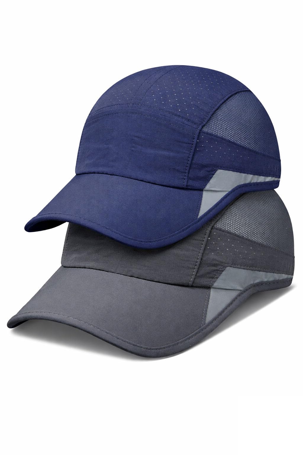 Hsr Unstructured Reflective Lightweight Breathable Stylish Sports Soft Hat Cap For Men And Women (Navy Blue And Dark Grey, Free 