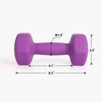 LIONSCOOL Neoprene Coated Dumbbell Weights (Purple 10lb Pair)
