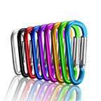 Upins 100Pcs Aluminum Locking Carabiner Spring Clips Hook Keychain D Shape Buckle Pack