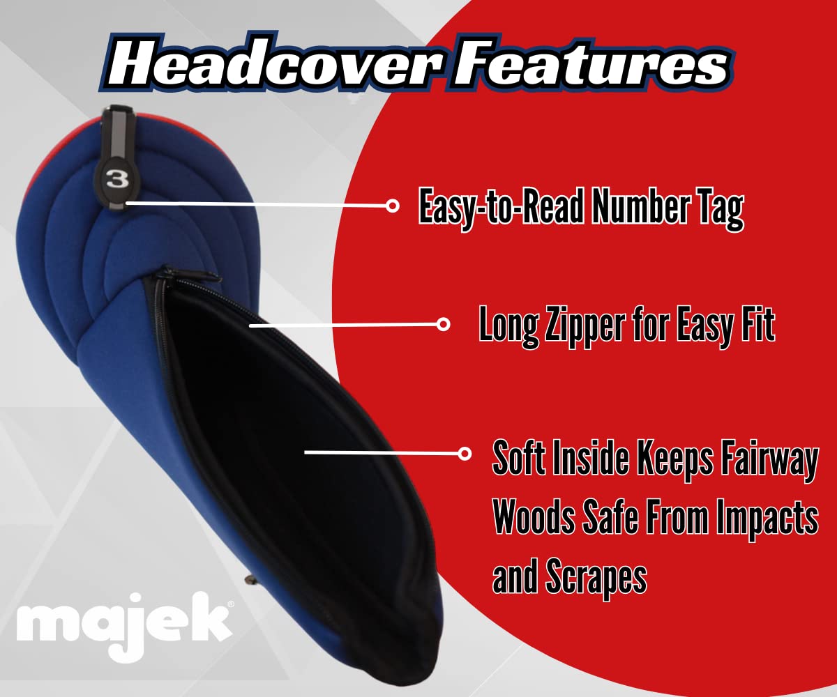 Usa Patriot Golf Zipper Head Covers 3 Fairway Wood Headcover Neoprene Style Patriotic