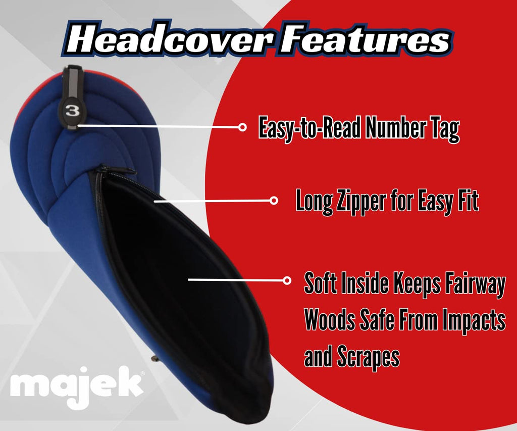 Usa Patriot Golf Zipper Head Covers 1 3 5 H Driver Hybrid Fairway Headcovers