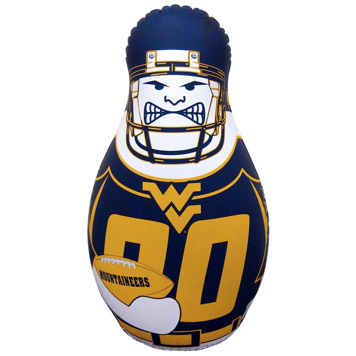Fremont Die NCAA West Virginia Mountaineers Bop Bag Inflatable Tackle Buddy Punching Bag, Standard: 40 Tall, Team Colors