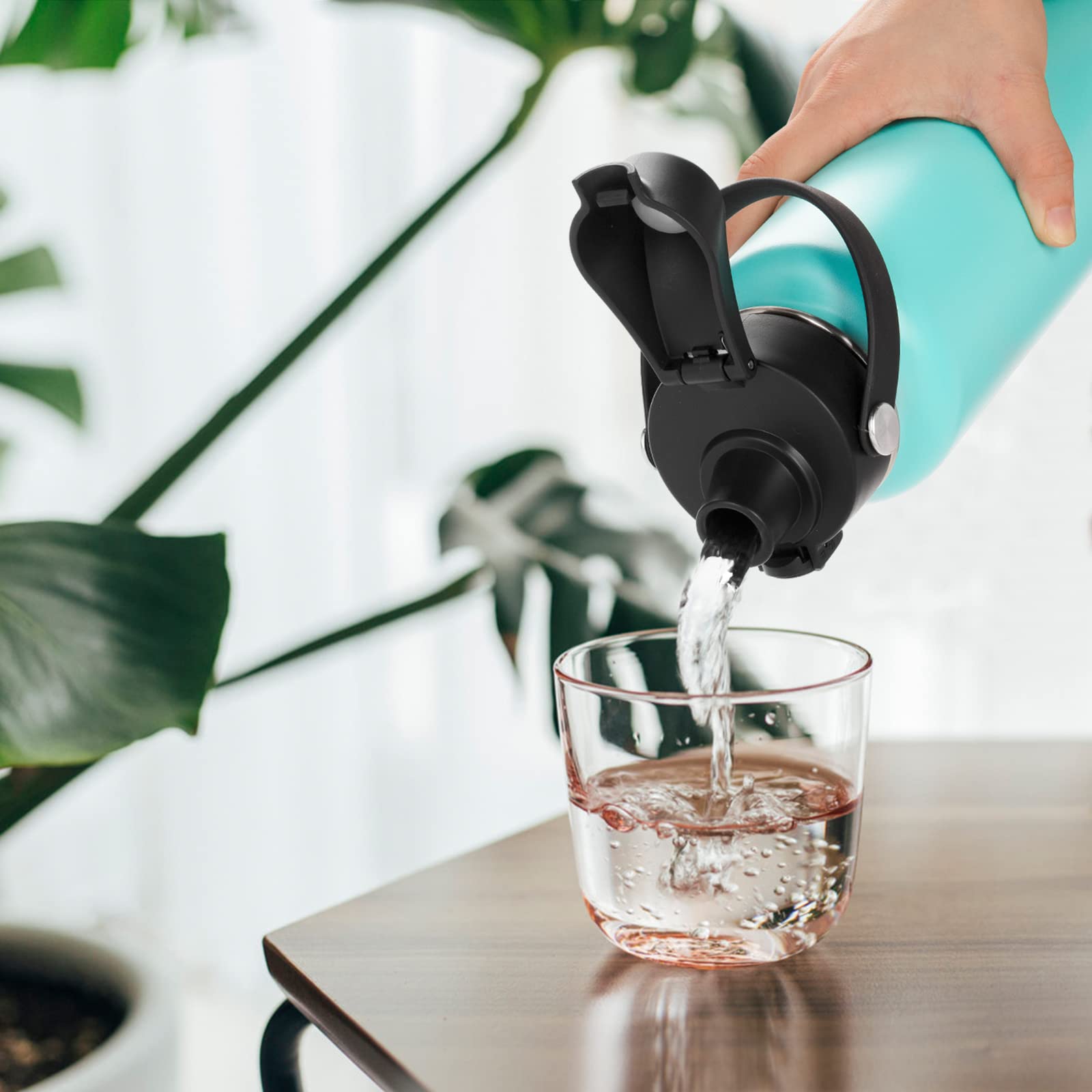 Eiposau Auto Flip Lid For Hydro Flask Wide Mouth, Great Spout Lid For Simple Modern, Takeya, Iron Flask And Other Brands, Replac