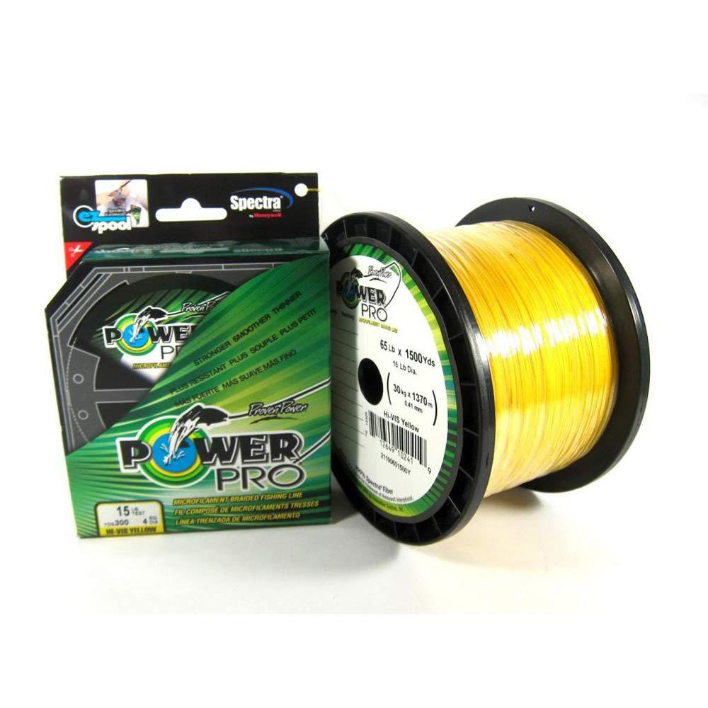 Power Pro Spectra Fiber Braided Fishing Line, Hi-Vis Yellow, 300Yd/8Lb