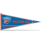Rico Industries Nba Basketball Oklahoma City Thunder Personalized - Custom 12'' X 30'' Soft Felt Pennant - Ez To Hang