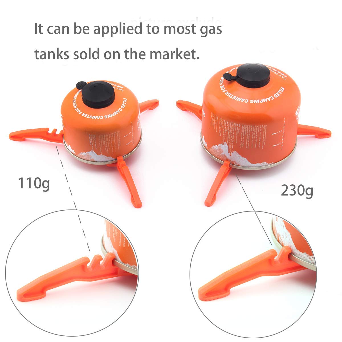 Fuel Can Stabilizer Canister Stand Gas Tank Bracket Stove Standard Bottle Shelf Stand Tripod Folding Canister Stand (Orange)