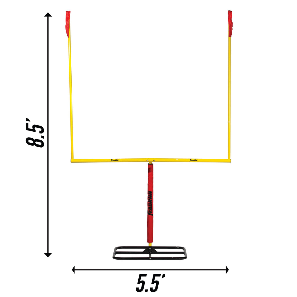 Franklin Sports Authentic Steel Football Goal Post 8.5' X 5.5' - Post For Kids - Football Goal Post Set - Kicking Field Goals -