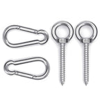 Hammock Hanging Kit, Load Capacity 1400 Lb, Stainless Steel Hammock Hook Carabiner Set For Yoga Hammock Swing Chair Indoor Outdo