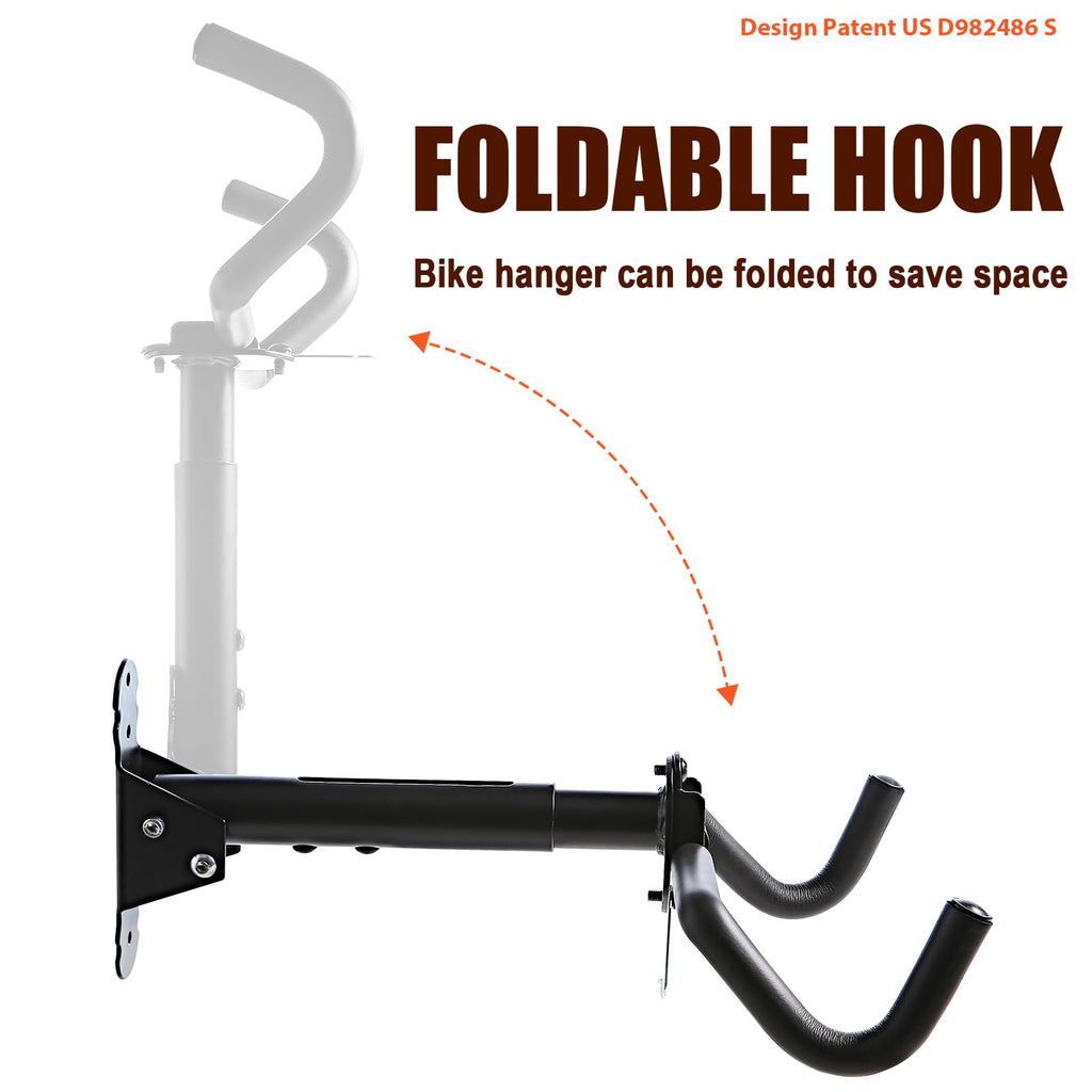 Gootus Bike Wall Mount Hanger - Horizontal Bicycle Indoor Storage Rack | Cycling Wall Mounted Holder Hook - Hang Your Road, Moun