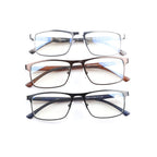 Lcbestbro 3 Pack Business Blue Light Blocking Reading Glasses For Men, 25 Metal Readers