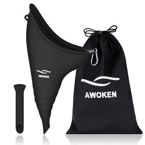 Awoken Female Urination Device, Reusable Silicone Female Urinal For Women Standing Up Pee Funnel, Female Urinal With Drawstring
