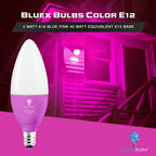 2 Pack Bluex Led Candle Pink Light Bulb - 4W (40Watt Equivalent) - E12 Base Pink Led Pink Bulb, Party Decoration, Porch, Home Li