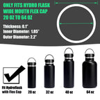 Greant 6 Pcs Replacement Rubber Seal Fits Hydro Flask Wide Mouth Flex Caps, O Ring For Hydroflask, 2.2 Inches Water Bottle Gaske