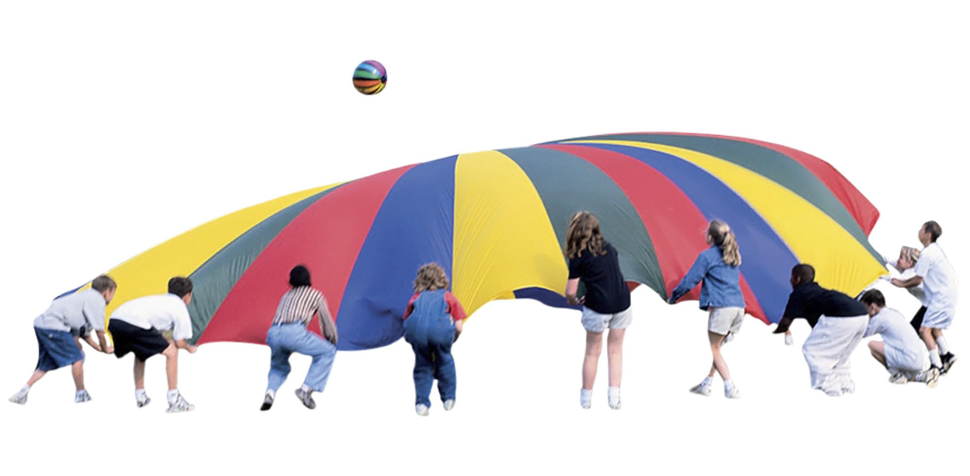 Sportime GripStarChutes Parachute 4-Layer Construction and 36 Handles- 35 foot Diameter