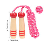 Jump Rope Kids,8.5Ft Adjustable Cotton Skipping Rope With Wooden Handle For Boys And Girls Fitness Outdoor Exercise (Red)