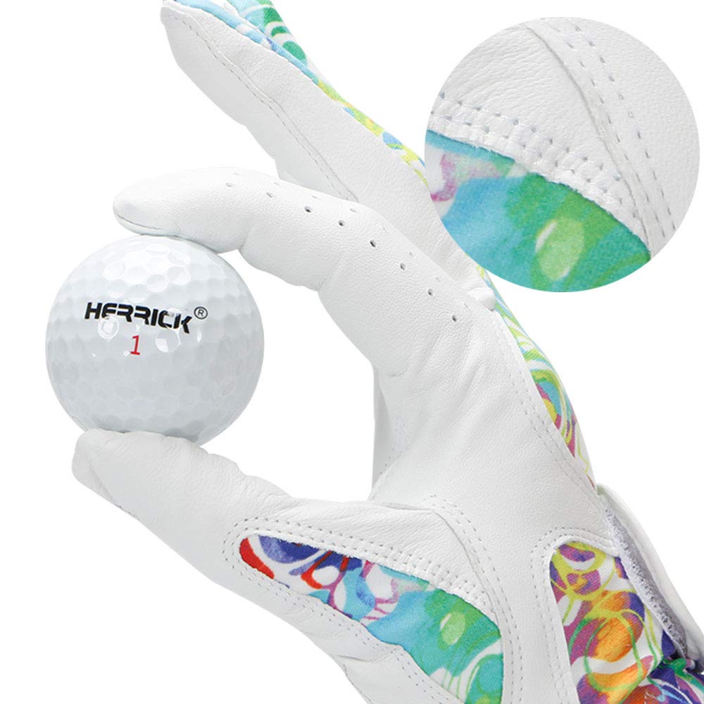 Wosofe Golf Gloves For Women Ladies Girls Soft Leather Accessories Breathable For Non Slip 1 Pair