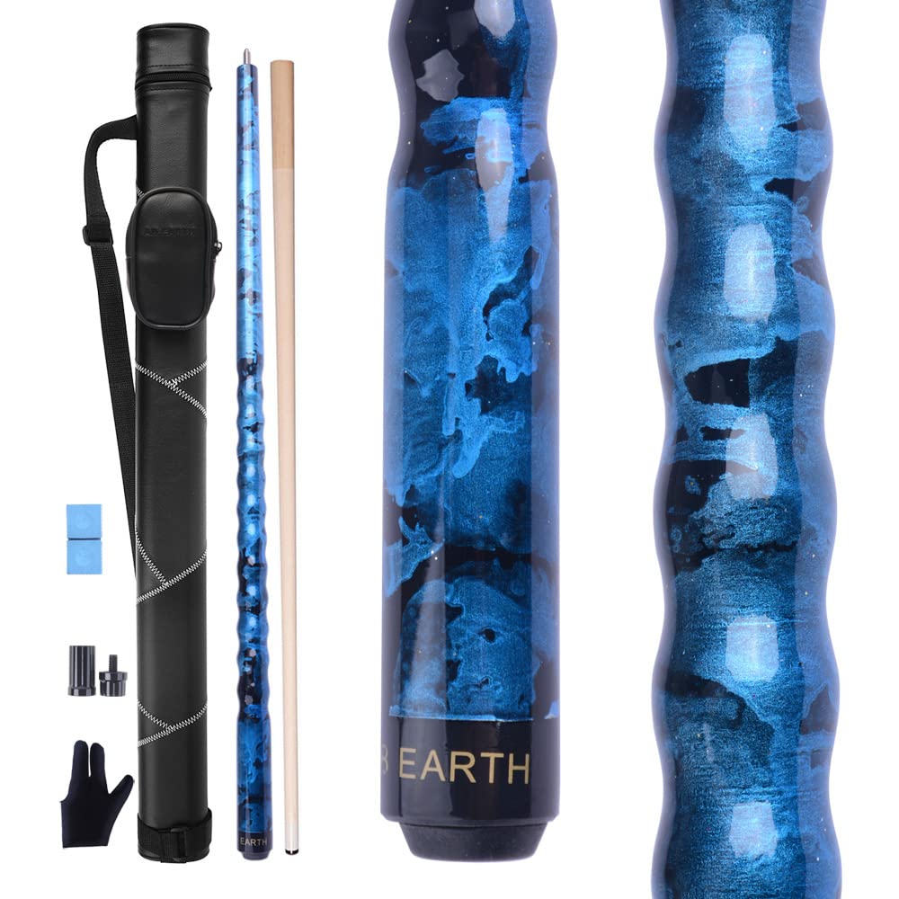 Ab Earth Ergonomic Design 13Mm Tip 58'' Maple Pool Cue Stick Kit With Hard Case (Blue, 19Oz)