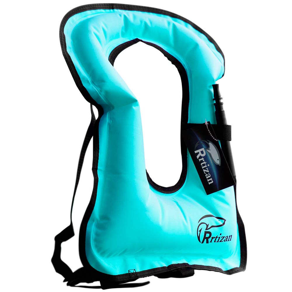 Rrtizan Snorkel Vest, Adults Portable Inflatable Swim Vest Jackets For Snorkeling Swimming Diving Safety(Blue)