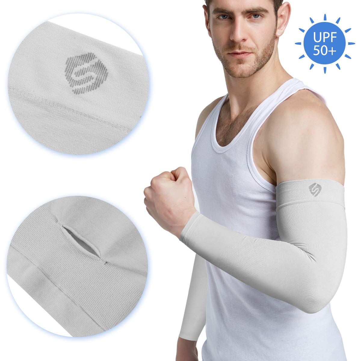 Shinymod Arm Sleeves For Men Women Uv Sun Protection Compression Warmer Cover