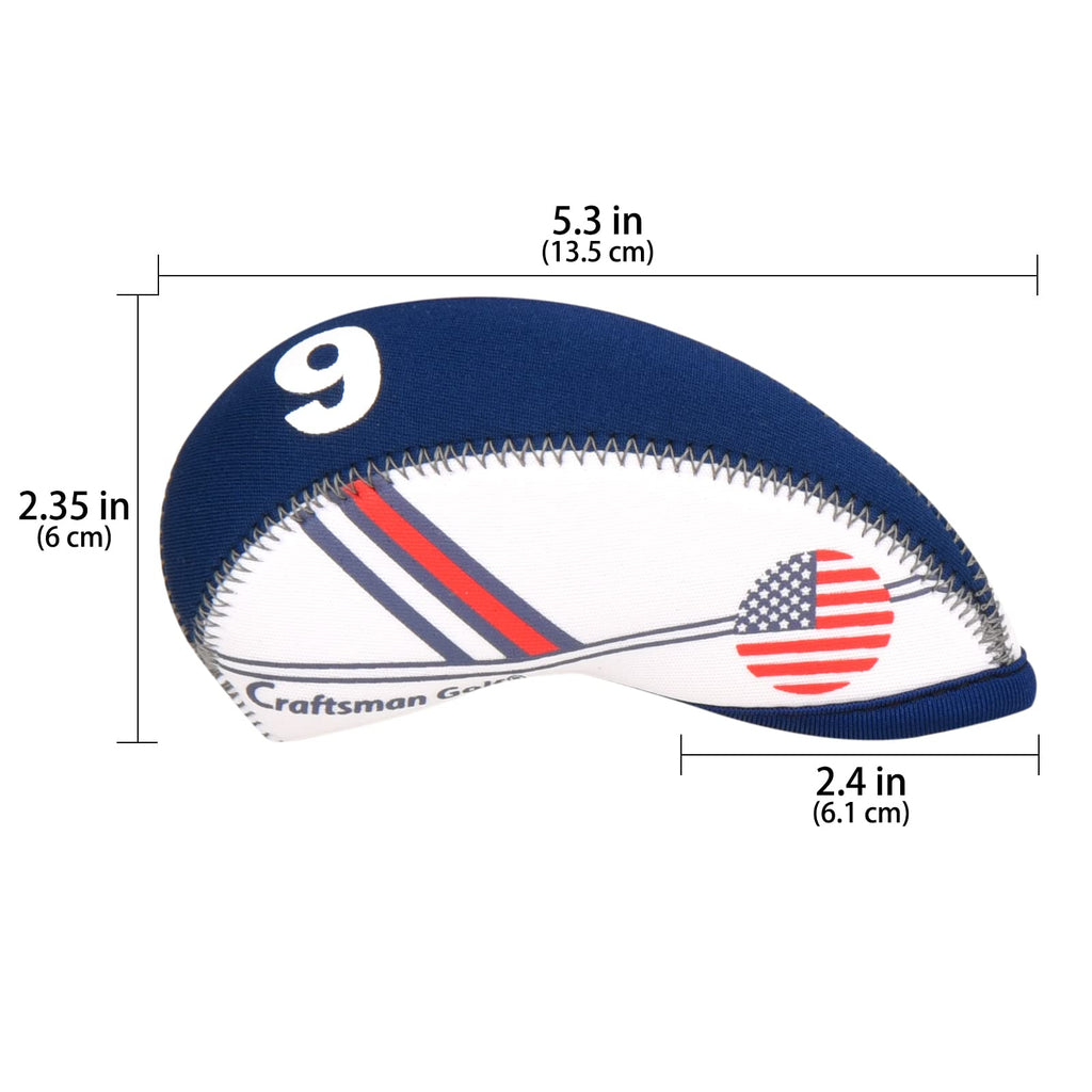 Craftsman Golf Wider Openings Us Flag Neoprene Golf Club Head Cover Wedge Iron Protective Headcover For Most Brand Standard Iron