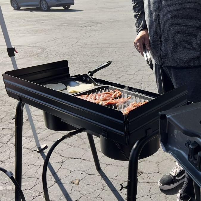 Flame King 200,000 Btu Propane Burner Gas Stove Heavy Duty Turkey Fryer/Camp Cooker, Portable With Stand Great For Outdoor Cooki