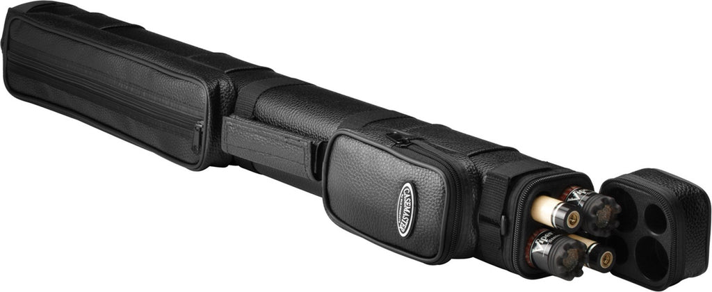Casemaster By Gld Products Q-Vault Classic Billiard/Pool Cue Hard Case, Holds 2 Complete 2-Piece Cues (2 Butt/2 Shaft), Black