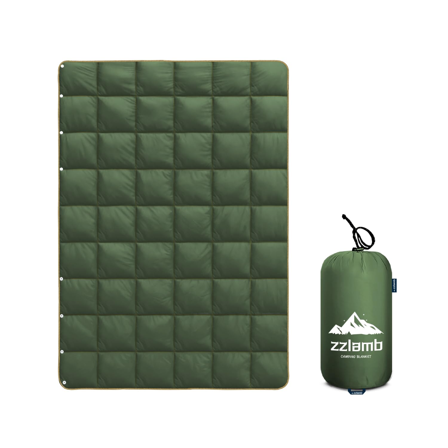 Zzlamb Puffy Camping Blanket Packable Small Size For Kid, Lightweight Water-Repellent Down Alternative Throw Blanket Compact, Wa