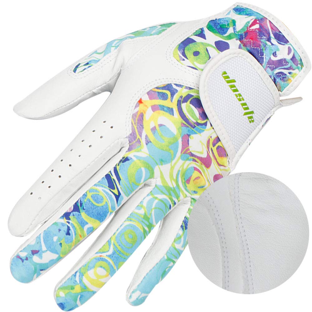 Wosofe Golf Gloves For Women Ladies Girls Soft Leather Accessories Breathable For Non Slip 1 Pair