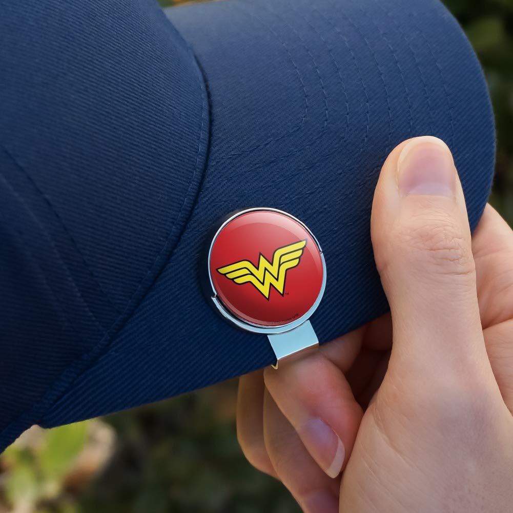 Graphics & More Wonder Woman Classic Logo Golf Hat Clip With Magnetic Ball Marker