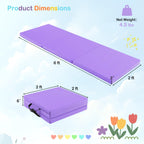 Gymax Folding Gymnastics Mat, Tri-Fold 6X 2X 2Exercise Mat With Carrying Handles, Waterproof Pu Leather, Hook & Loop Fasteners,