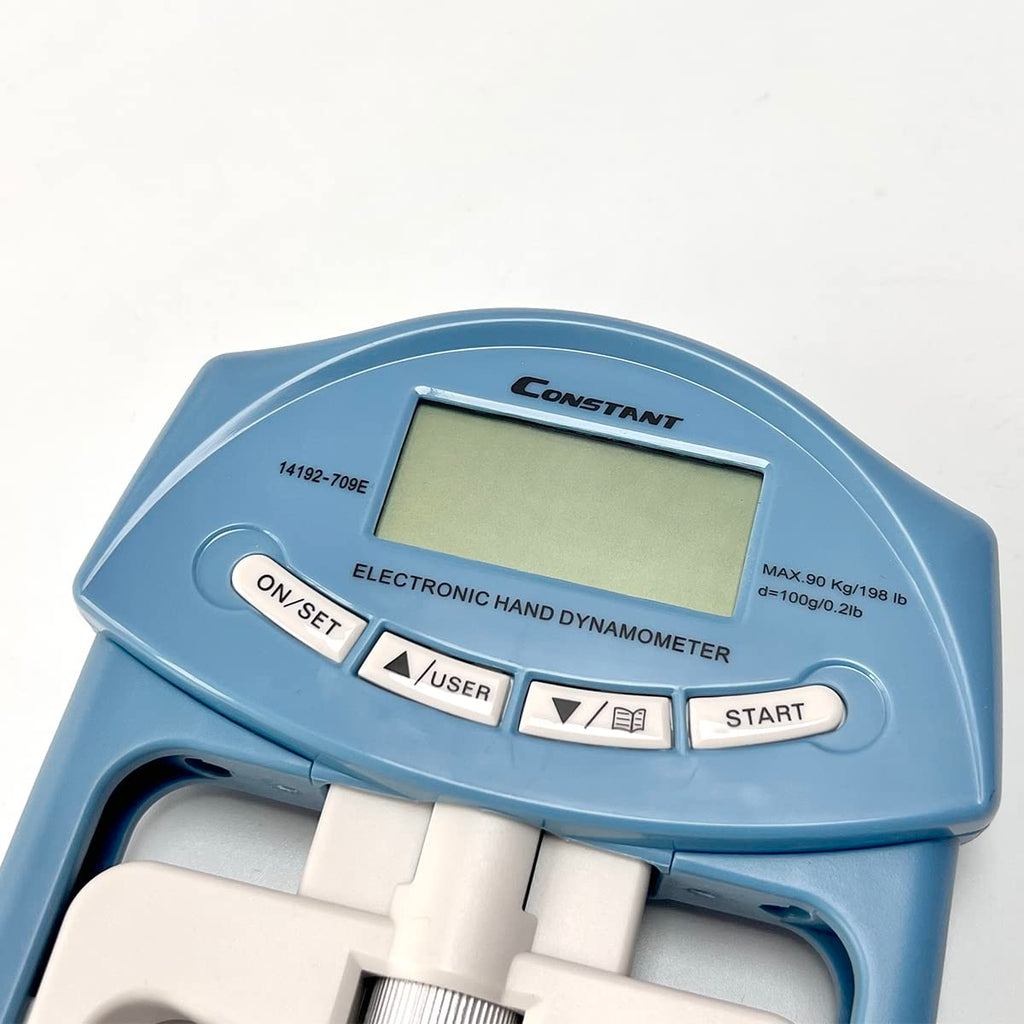 Constant 200 Lbs 90 Kgs Digital Hand Dynamometer Grip Strength Measurement Meter Auto Capturing Hand Grip Power (Blue)