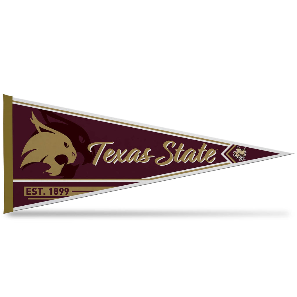 Rico Industries Ncaa Texas State Bobcats Classic 12'' X 30'' Felt Wall D  Cor Pennant - Great For Home/Bed Room/Man Cave D  Cor