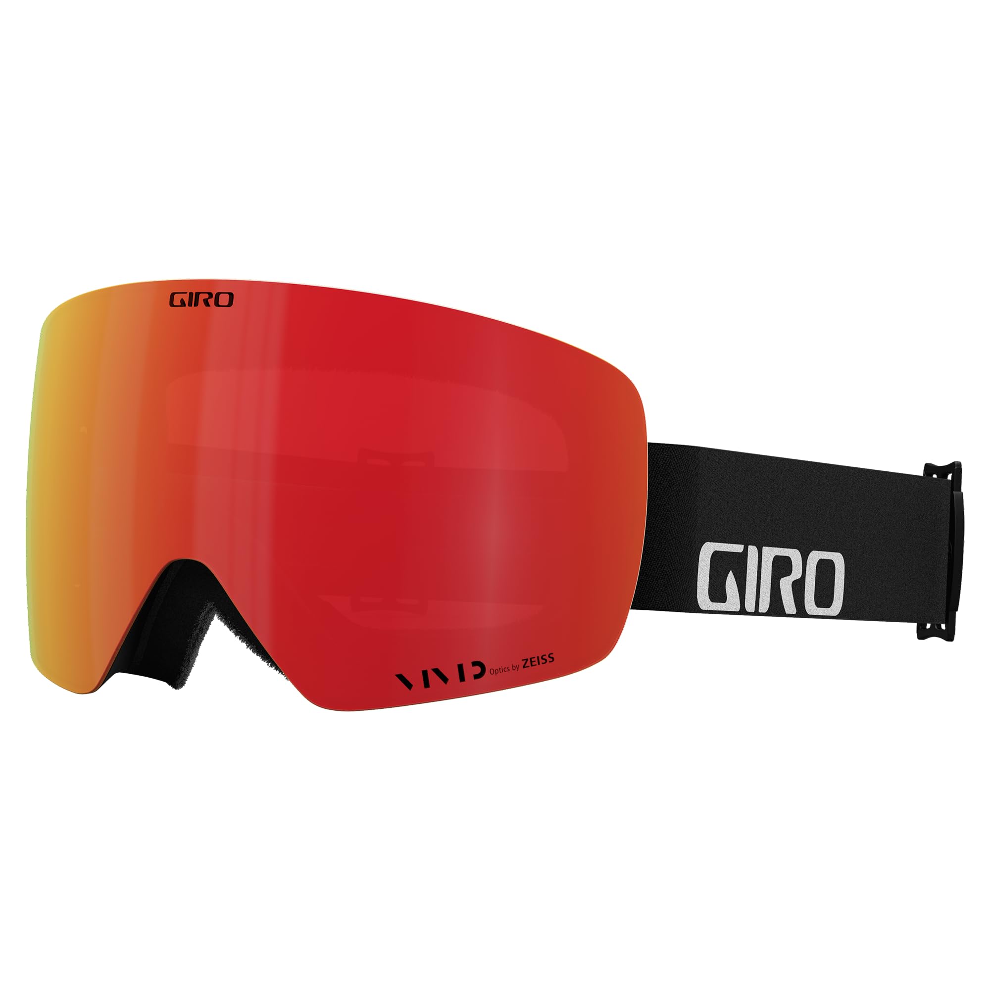 Giro Contour RS Ski Goggles - Snowboard Goggles for Men & Women - Black Wordmark Strap w/VIVID Ember/VIVID Infrared Lenses