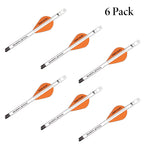 New Archery Products Quikfletch Quikspin 2'' 3-Vane Stabilizing Fletching - White Tube, Orange/White Vanes
