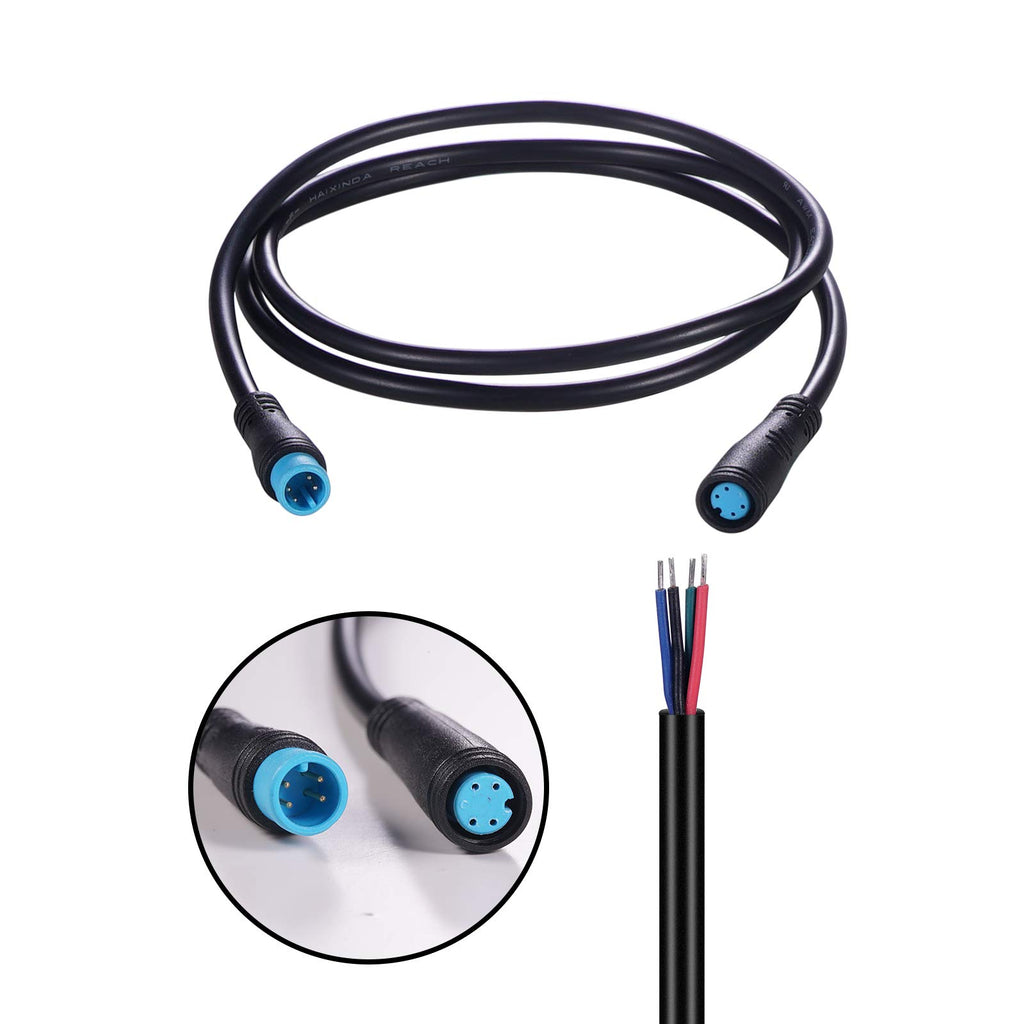 Baluoqi Extension Cable 2Pin/3Pin/4Pin/5Pin/6Pin/7Pin/8Pin/9Pin Waterproof Plug Works For Electric Bicycle Light/Throttle/Ebrake