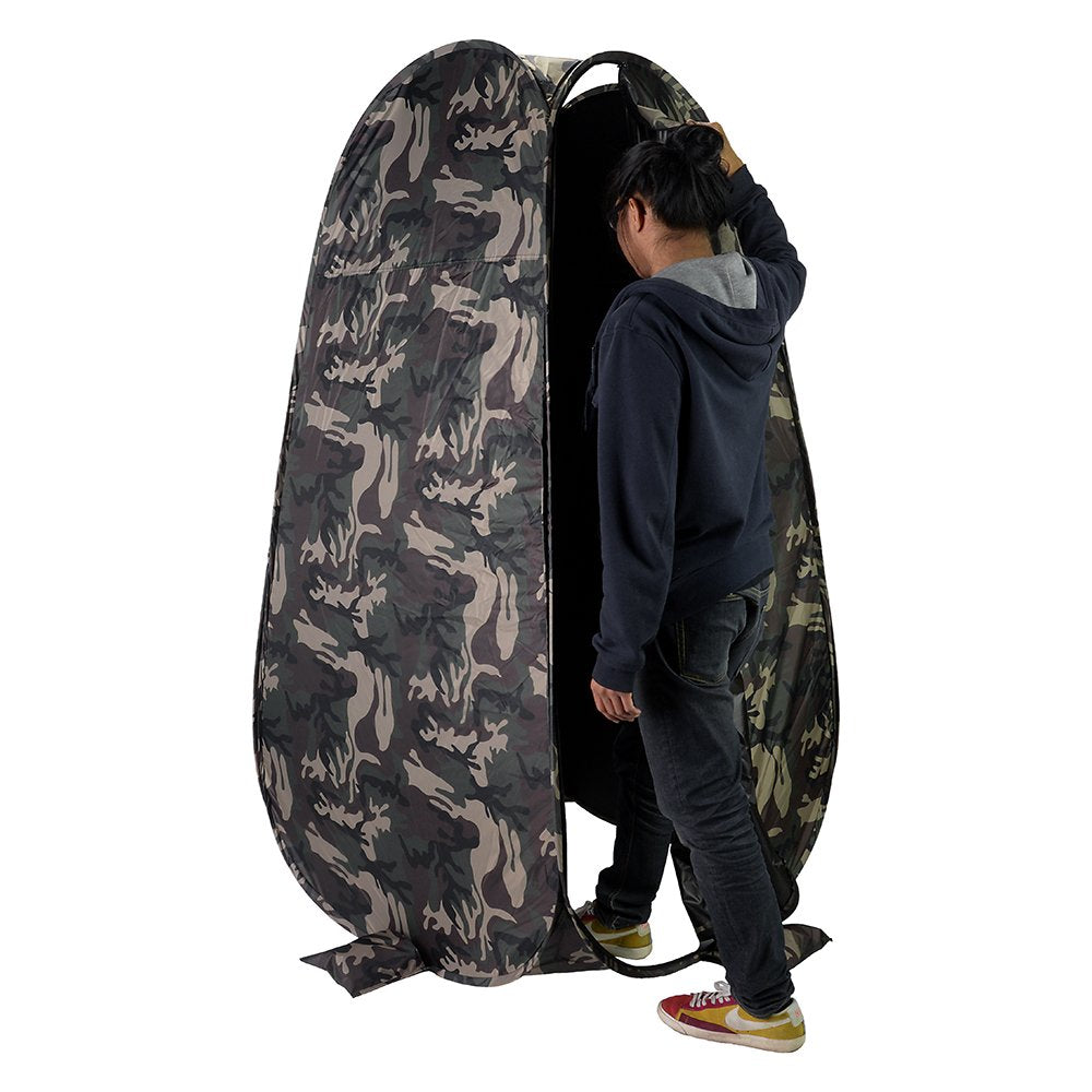 Fotodiox Collapsible Portable Indoor/Outdoor Changing Room - Camo, 64'' Tall, 36''X36'' Base, Pop-Up Dressing Tent