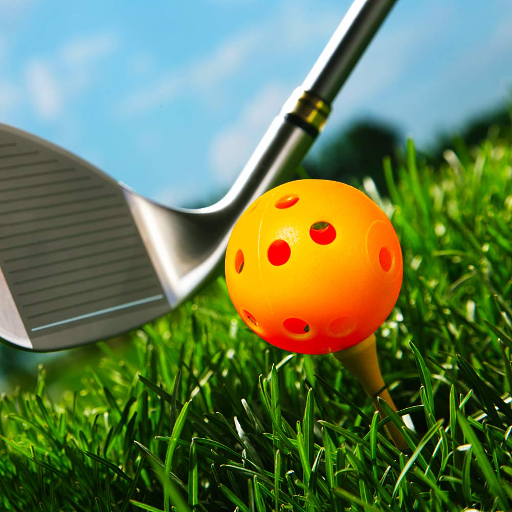 Thiodoon Practice Golf Training Balls Limited Flight 40Mm Hollow Plastic Colored Airflow Golf Balls For Swing Practice Driving R