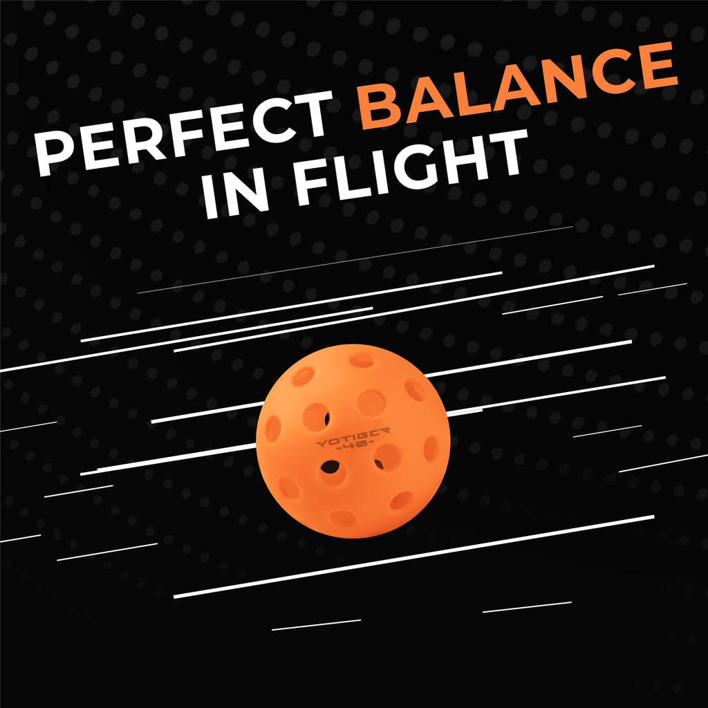 Yotiger Pickleball Balls, 36 Pack 40 Holes Outdoor Pickleball Balls Orange Color, High Visibility And Bounce, Stylish And Durabl