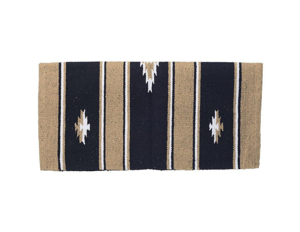 Tough 1 55% Wool Sierra Saddle Blanket 32''X32'', Taupe/Black/Cream