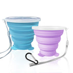 Nintora-C 180Ml+180Ml Collapsible Cup-Silicone Small Foldable-Expandable Folding Drinking-Reusable Portable Mugs Cups With Lids