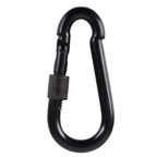Bewishome 4 Pack Carabiner Solid Metal D Clips Black Carabiner With Heavy Duty 500Lbs Screw Gate Multifunctional Hammock Locking