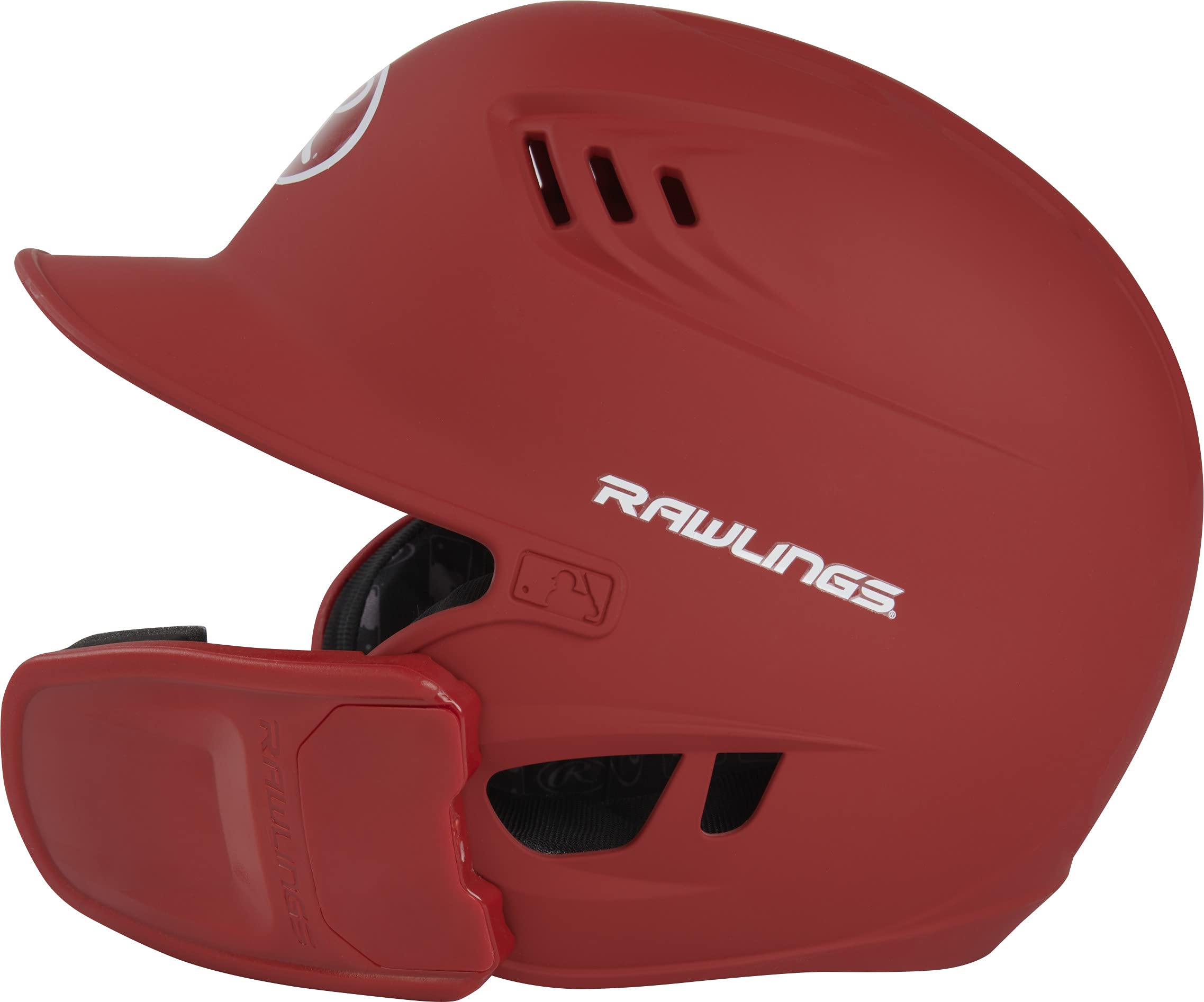 Rawlings | R16 Reversible Ext | Matte Batting Helmet | Reversible Face Guard | Junior | Matte Scarlet