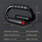 Air-One Sports Push Up Bars - 480 Lb Capacity, Extra Thick Non-Slip Foam Grips, Sturdy Structure, Ideal For Home Gym Strength Tr