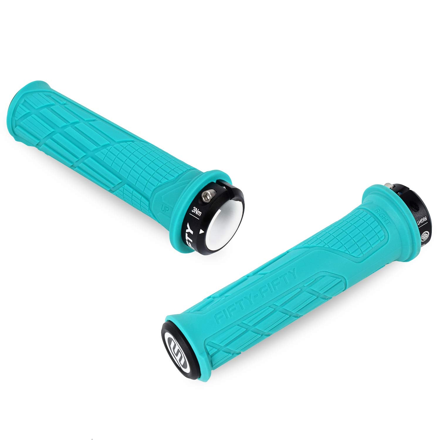 Fifty-Fifty Mountain Bike Handlebar Grips, Single Lock-On Mtb Grips, Comfortable Mtb Grips Lock On, Non-Slip Bike Handlebar Grip