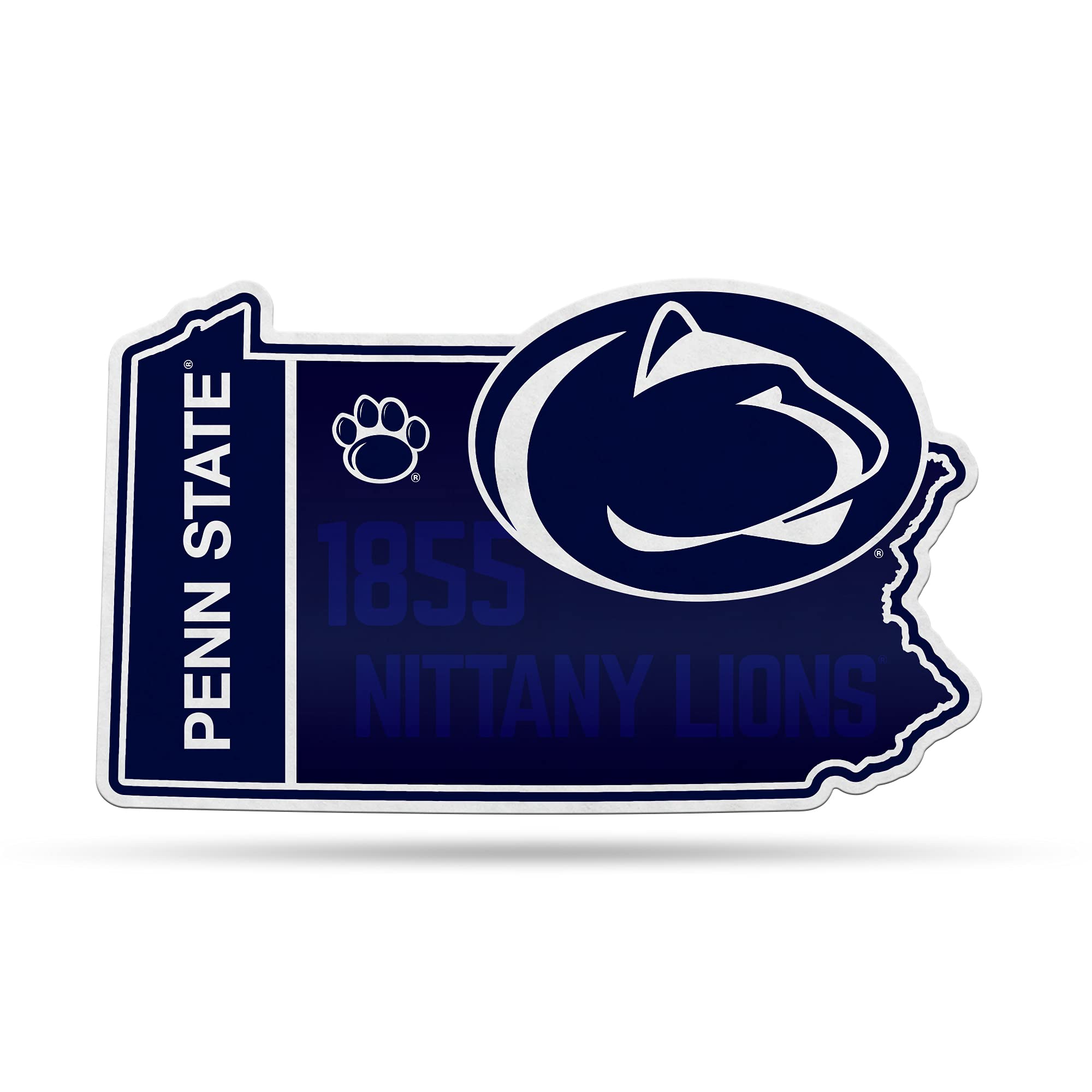 Rico Industries Ncaa Penn State Nittany Lions State Shape Shape Cut Pennant - Home And Living Room D  Cor - Soft Felt Ez To Hang
