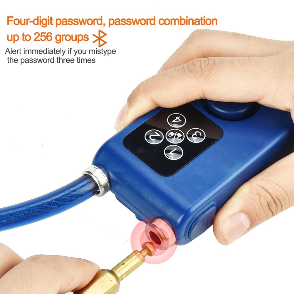 Antitheft Alarm Chain Lock, Y787 Smart Alarm Lock Antitheft Chain Lock For Bike Gate App Control Blue