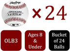 Rawlings Official League Recreational Grade Olb3/R8U Baseballs, Bucket Of 24 Balls, Olb3Buck24
