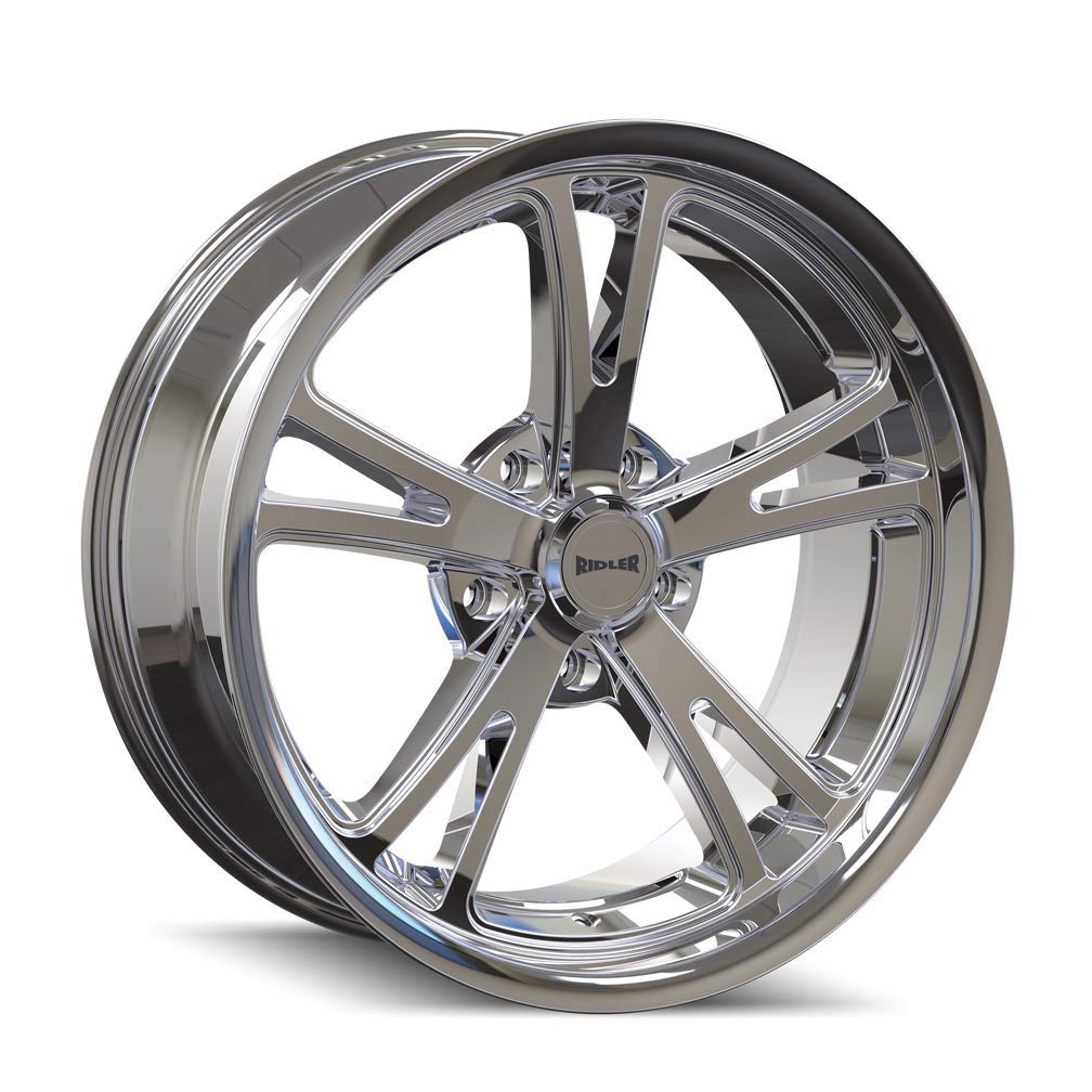 Ridler Custom Wheels 606 Chrome Wheel with Alloy Steel (18 x 9.5 inches /5 x 83 mm, 0 mm Offset)