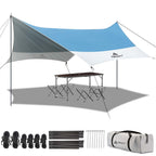Forceatt 12X14Ft Tarp With 2 Poles, Waterproof Anti-Uv Camping Tarp Car Awning (Upf50+), Lightweight Sun Shelter For Car, Tent A